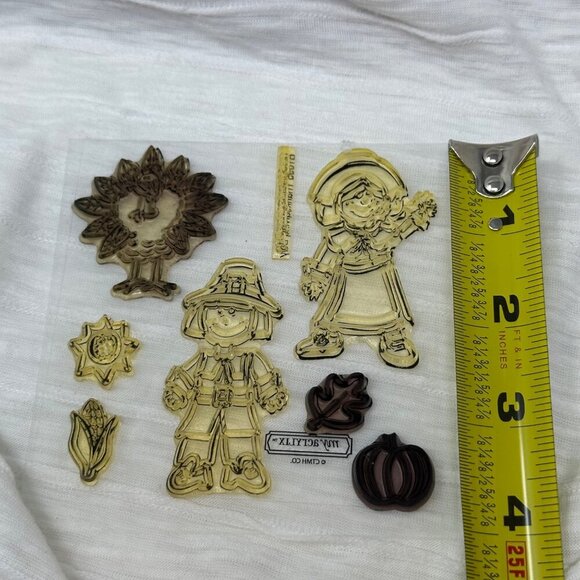 Close To My Heart My Acrylix B1095 Thanksgiving Day Clear Stamp Set Pilgrim - Picture 7 of 9